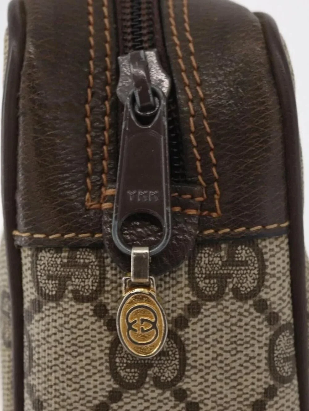 GUCCI GG Supreme Web Sherry Line Bag PVC Beige Red 32 014 3553 Auth BA13149
